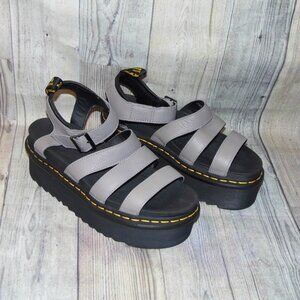 DR. MARTENS Blaire Quad Gray Platform Sandals Womens Size 10